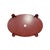 Vintage Large Italian Tole Gilt & Cranberry / Burgundy Red Monteith Cache Pot / Jardinere / Planter With Lion Head Rings and Paw Feet For Sale In Dallas - Image 6 of 8
