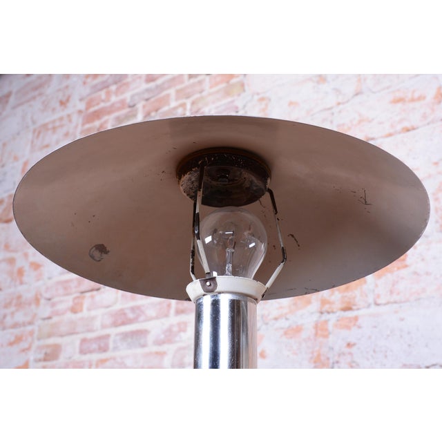 Bauhaus Table Lamp in Chrome and Steel from Miroslav Prokop, Czech, 1930s For Sale - Image 6 of 11