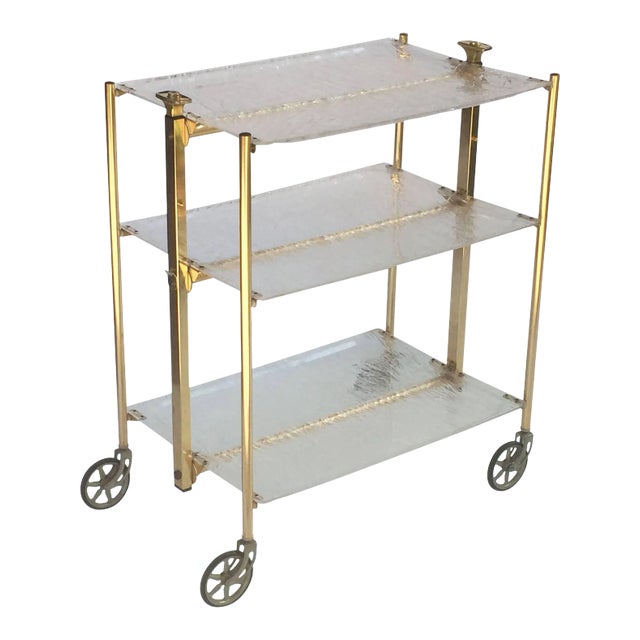 French Collapsible Drinks Cart of Acrylic For Sale