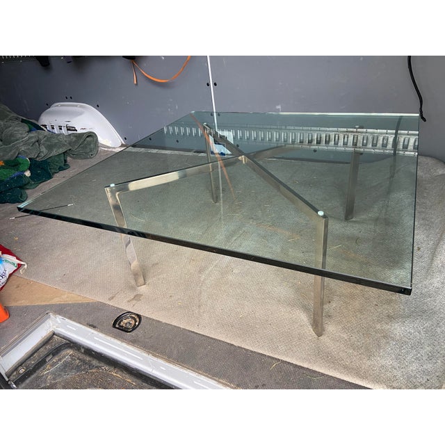 Vintage Mid Century Modern Barcelona Stainless Coffee Table by Mies Van Der Rohe for Knoll For Sale - Image 10 of 17