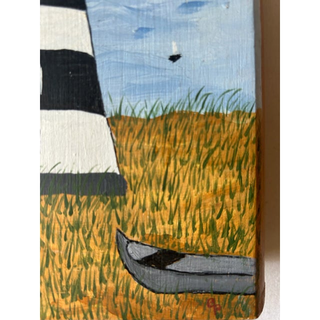 Coastal Chic Hand Painted Lighthouse Cigar Box, Signed by Artist For Sale - Image 11 of 13
