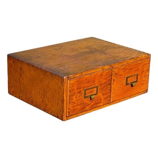 Antique Shaw Walker Two Drawer Card Catalog Oak File Cabinet For Sale