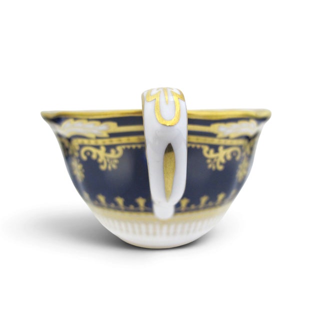 Spode Spode Lancaster Cobalt Blue R8950 Gold Gilt Fine Bone China Cup & Saucer For Sale - Image 4 of 10