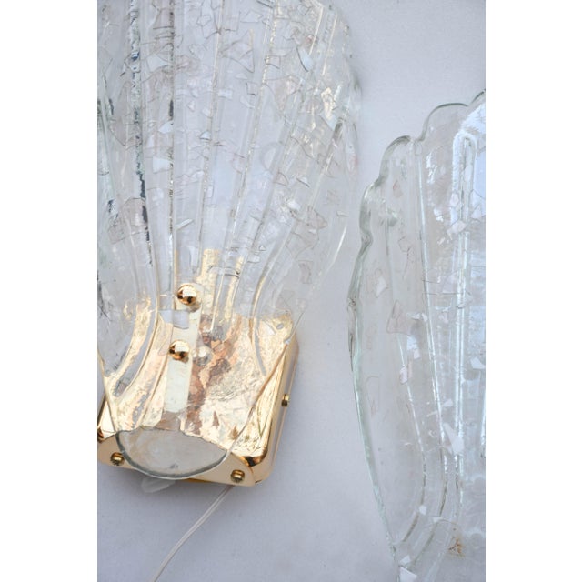 Vintage Italian Murano Glass Wall Lamps, Gold Plated, 1970s - Set of 5 For Sale - Image 10 of 12
