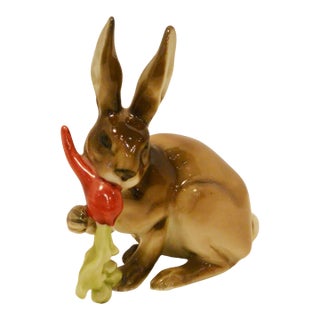 Mid-Century Hutschenreuther Porcelain Bunny With Carrot by Karl Tutter For Sale