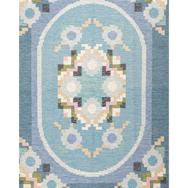 Mid-Century Swedish Flatweave Rug 9.5x6.5, 1960's For Sale In New York - Image 6 of 7