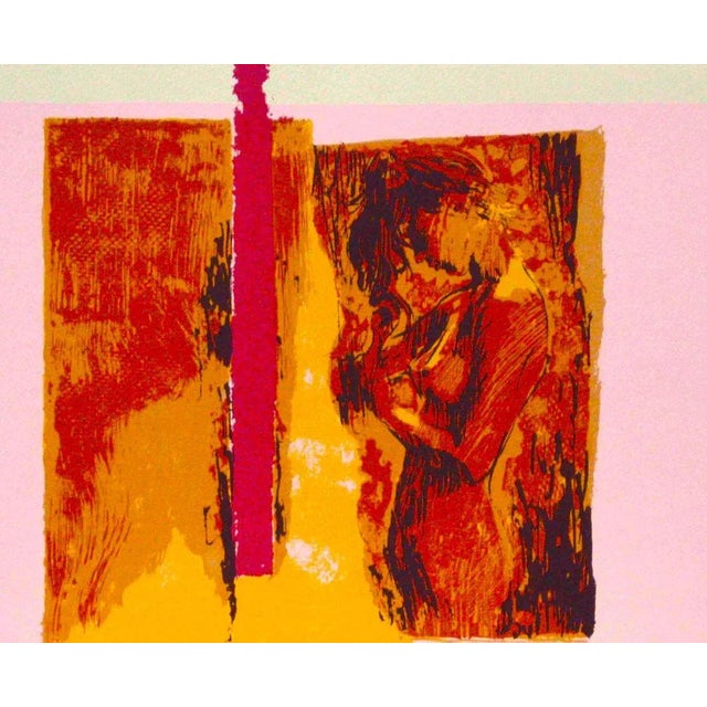 Woman in Pink - Original Lithograph by Nicola Simbari - 1976 1976 For Sale - Image 3 of 5