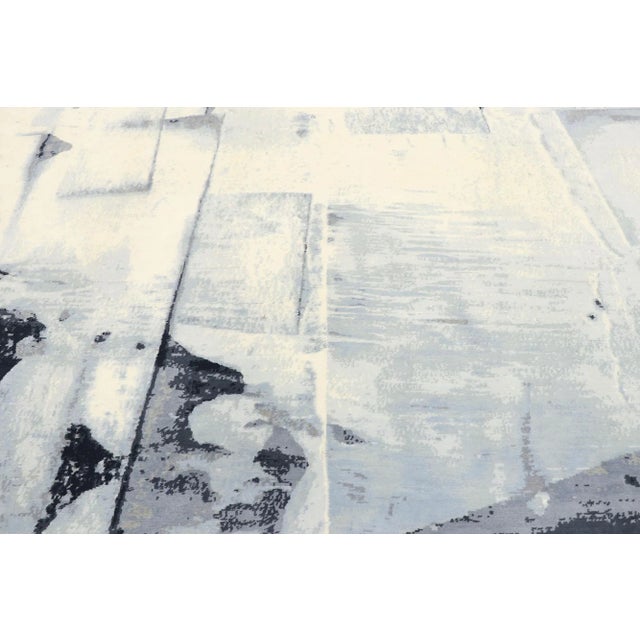Franz Kline Vintage Monochrome Franz Kline Style Rug, 8'1 X 9'11 For Sale - Image 4 of 10
