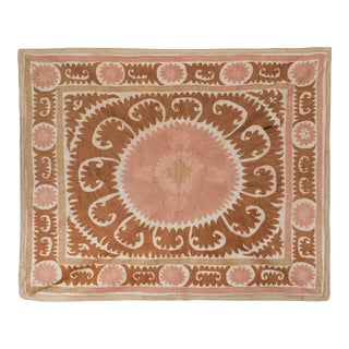 Handmade Pink Suzani Textile For Sale