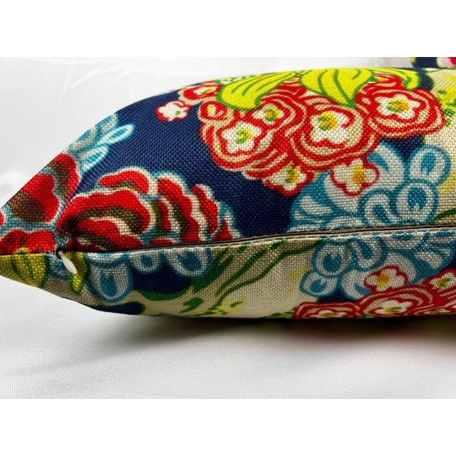 Contemporary Pair of Floral Patterned Pillows/Cushions-17” Square For Sale - Image 3 of 6
