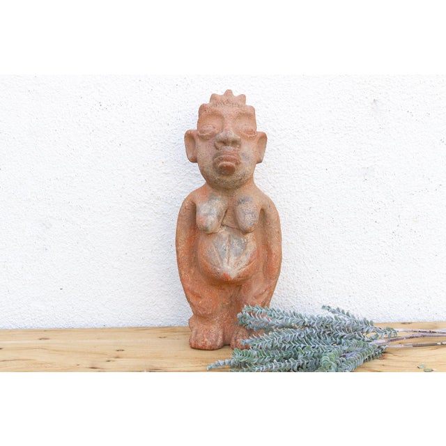 Terra Cotta Antique Terracotta Nok Female Fertility Figure For Sale - Image 8 of 8