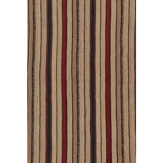 Vintage Persian Kilim in Crimson Red and Beige-Brown Stripes - Rug & Kilim For Sale In New York - Image 6 of 10