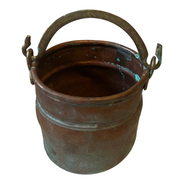 Small Vintage Metal Planter Style Bucket For Sale