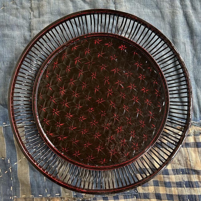 Rantai Lacquered Bamboo Obon Bowl, 1970s For Sale - Image 4 of 13