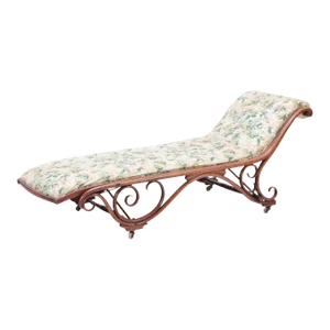 Circa 1900s Thonet Bentwood and Upholstered Chaise Lounge