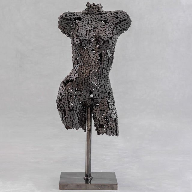 Contemporary Handmade Female Torso Metal Sculpture by Azele Studio For Sale - Image 3 of 10