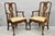 Vintage Henredon Aston Court Chinoiserie Georgian Style Mahogany Dining Armchairs - a Pair. Chairs feature bird carved...