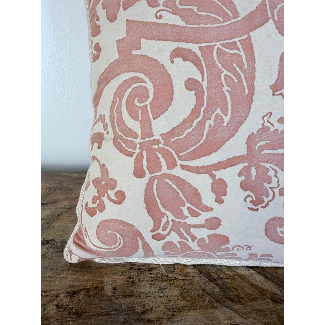 Pair of Bespoke Lumbar Pillows in Fortuny "Corone" Pattern For Sale - Image 4 of 12