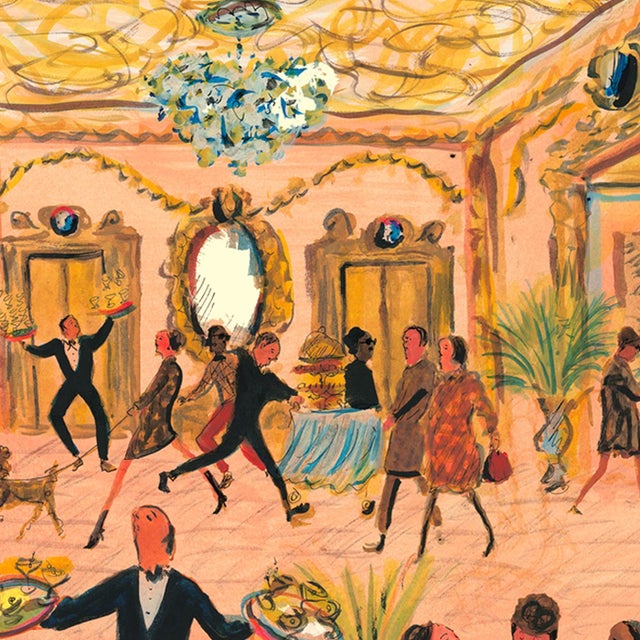 Late Lunch Lobby Whimsical Contemporary Reproduction Print by Pauline De Roussy De Sales For Sale - Image 4 of 4