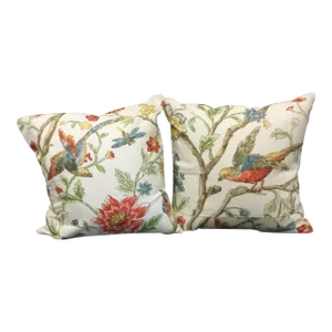Schumacher Designer Fabric Pillow Covers- a Pair