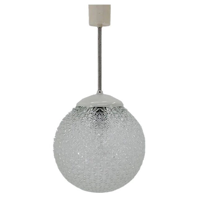 Mid-Century Glass Pendant Lamp, 1960s For Sale