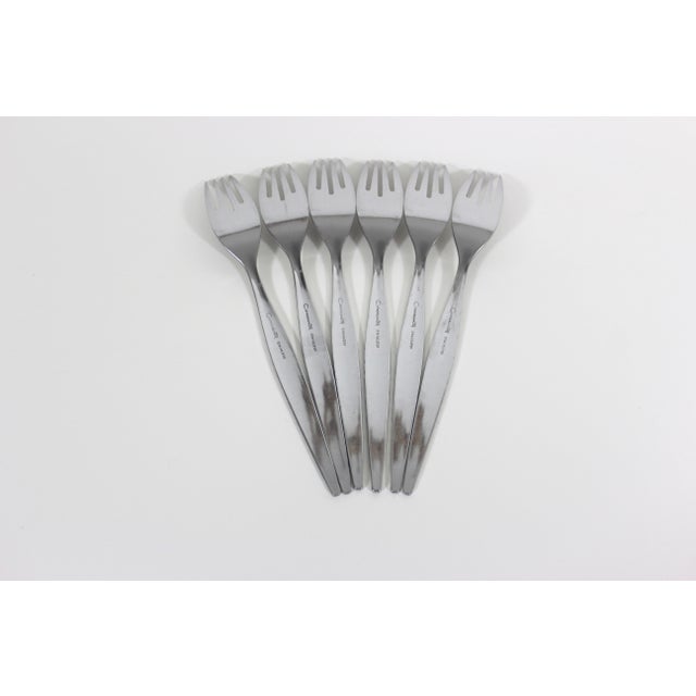 Oneida Mid Century ModernVenetia Dinner Fork Stainless Steel Oneida Community Matching - Set of 6 For Sale - Image 4 of 11