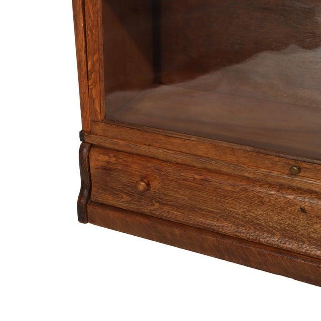 1920s Antique Globe Wernicke Arts & Crafts Oak 3-Stack Barrister Bookcase C1920 For Sale - Image 5 of 11