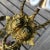 Art Nouveau 1920s Art Nouveau Gold Brass Porcelain Floral Drapery Tie Backs- a Pair For Sale - Image 3 of 10