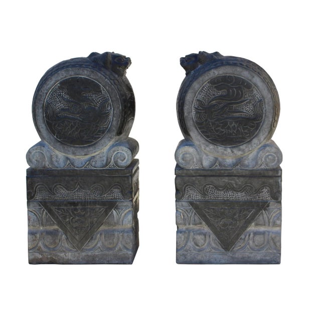 This is a pair of traditional Chinese door block statues at the front door. They have a Fengshui purpose as well as a door...