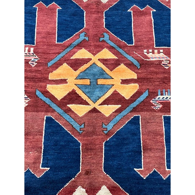 Vintage Turkish Geometric Wool Rug 4’8” X 7’2” For Sale - Image 4 of 6