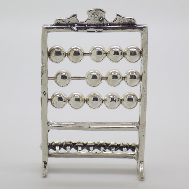 Metal Vintage Italian Handmade Silver Abacus Miniatura, 1980s For Sale - Image 7 of 13