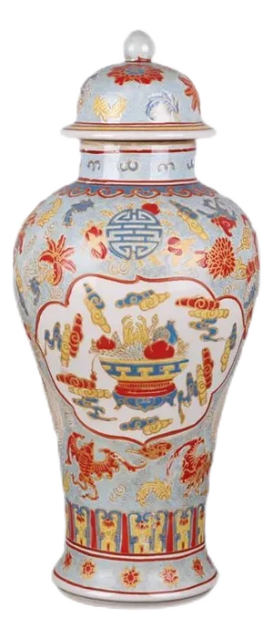 Antique Chinese Ceramic Pot Qing Dynasty Kangxi Marked Famille Rose Porcelain Ginger Jar