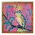 Tatiana Duperault Cockatoo Original Oil Painting, Chinoiserie Style, Pink and Blue, Faux Bamboo Frame For Sale