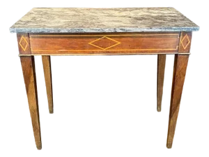 French Louis XVI Neoclassical Marble Top Console Table