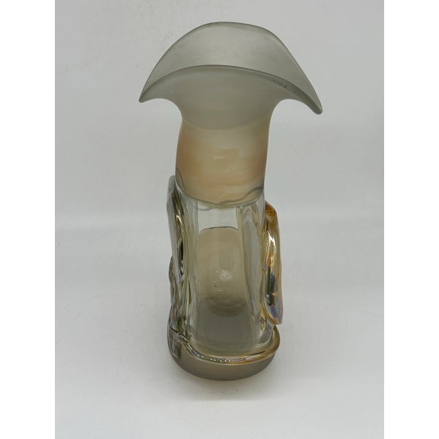 Mid Century Modern Jon Studio Art Hand Blown Glass Vase - Etch Signed by Artist "Jon Art" For Sale In New York - Image 6 of 12