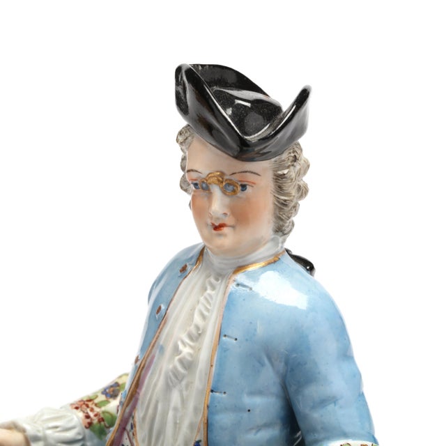 Carl Thieme Antique Dresden Porcelain Figure of Count Bruhle’s Tailor and Goat For Sale - Image 4 of 12