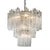 Metal Aloadecor 23'' Mid Century Modern Flower Glass Chandelier in Aged Bronze Elegant Vintage Glam Tiered Pendant Light For Sale - Image 7 of 7