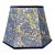 Large Blue Yellow Red Marbled Paper Lampshade Hexagon Frame Velvet and Grosgrain Trim For Sale