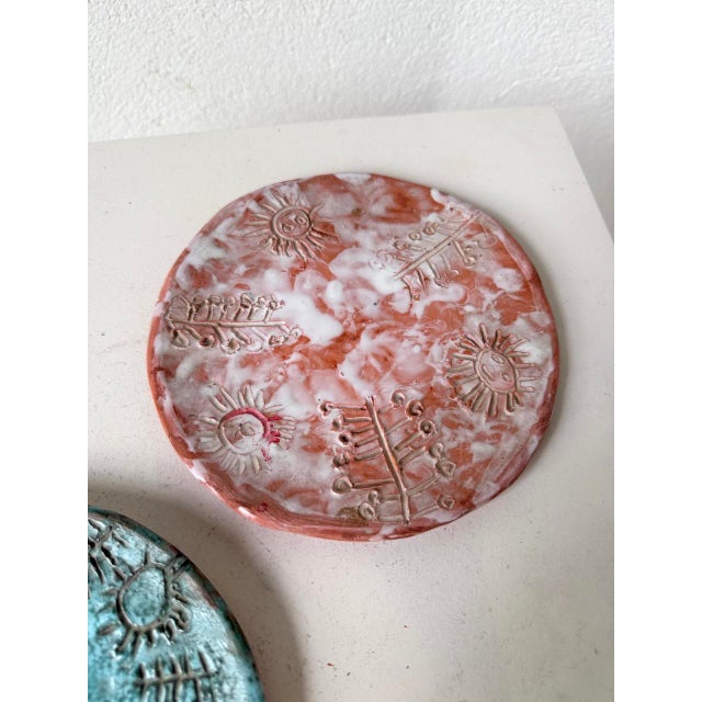 Vintage Ceramic Flat Plates from Vallauris, 1960s, Set of 2 For Sale - Image 11 of 17