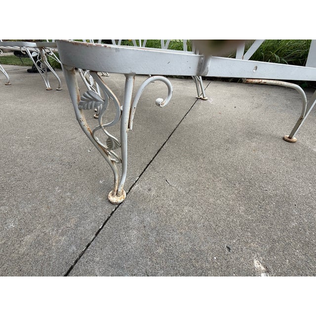 Vintage Woodard Chantilly Rose 3 Piece Curved Outdoor Sofa/Couch With Arms. Alternate Configuration: Love Seat and Setee., Attributed For Sale In Kansas City - Image 6 of 12