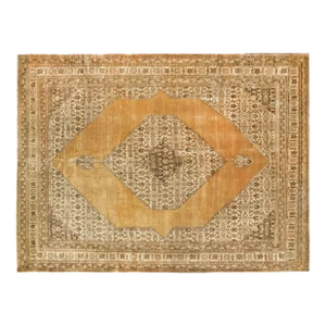 Antique Persian Tabriz Oriental Carpet in Room Size with Medallion