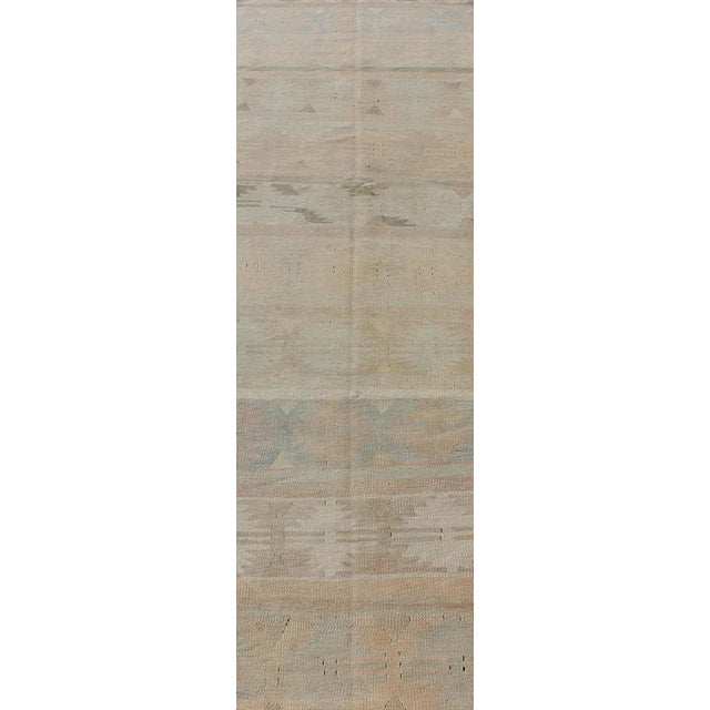Vintage Turkish Kilim Runner With a Stripe Design in Muted Earthy Color Tones For Sale In Atlanta - Image 6 of 11