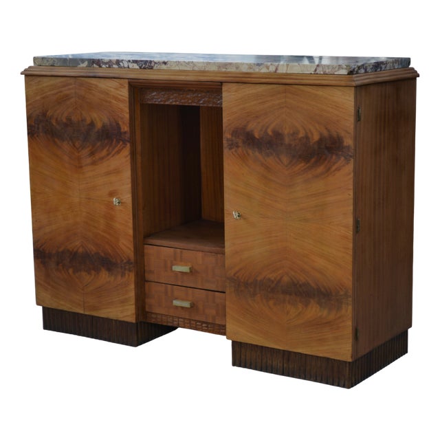 Art Deco Walnut Sideboard, 1930s For Sale