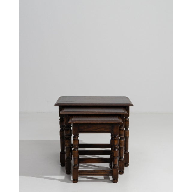 19th Century France Black Wood Nesting Table For Sale - Image 4 of 11
