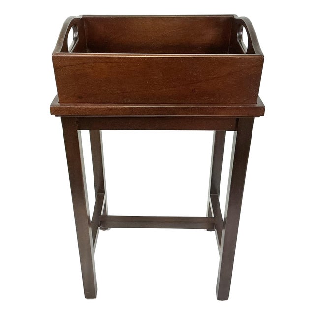 1990s Vintage Chippendale Hollywood Regency Deep Tray Drinks Table For Sale