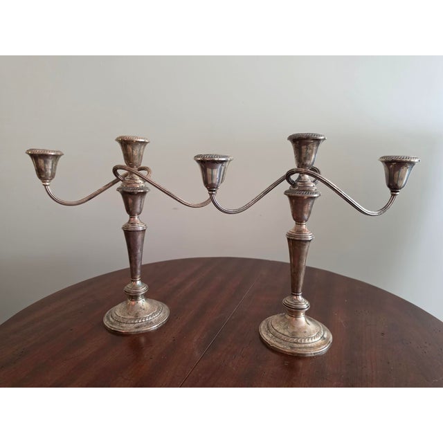 Lovely weighted pair of Gorham sterling silver candlestick holders/candelabra.