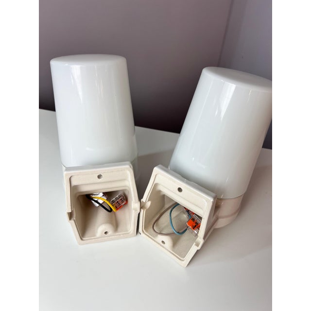 White Model 6070 Wall Lamps by Sigvard Bernadotte for IFÖ, Set of 2 For Sale - Image 6 of 9