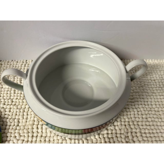 Mikasa Mikasa “Currents” Postmodern Covered Dish in Multicolor Porcelain For Sale - Image 4 of 8