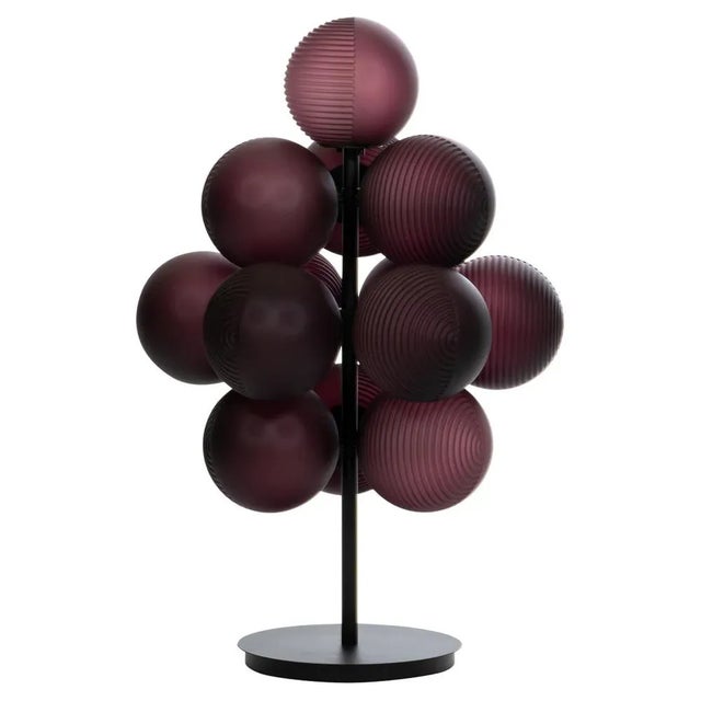 Small Stellar Grape Aubergine & Black Acetate Floor Light by Pulpo For Sale - Image 10 of 10