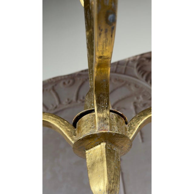 Gilt Gold Metal Leaf Chandelier by Miamar Home - Pair For Sale - Image 14 of 15